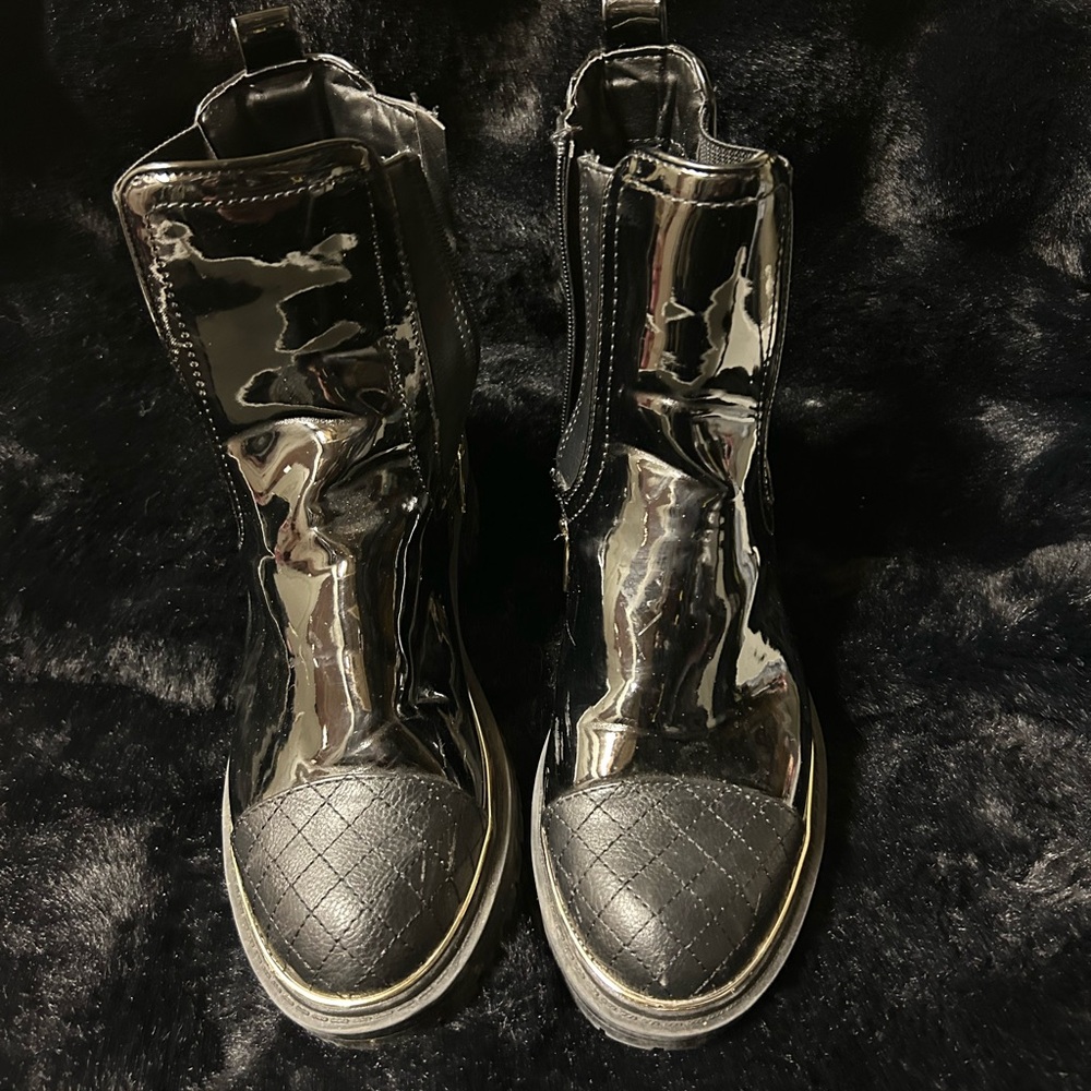 Shiny Black Boots